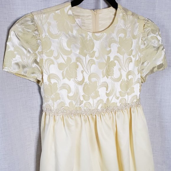 Jessica McClintock Pale Yellow Girls Dress Size 16 - Picture 7 of 12